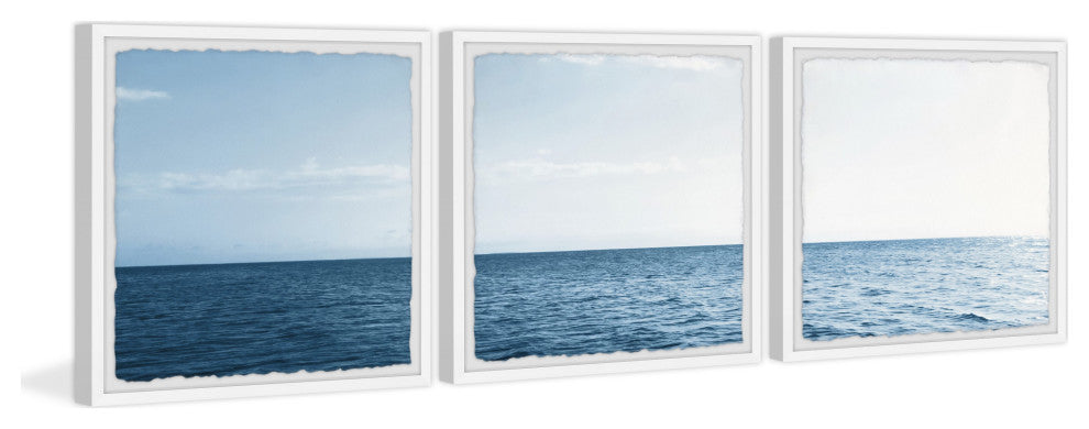 Panoramic Sea Horizon Triptych, 3-Piece Set, 12x12 Panels