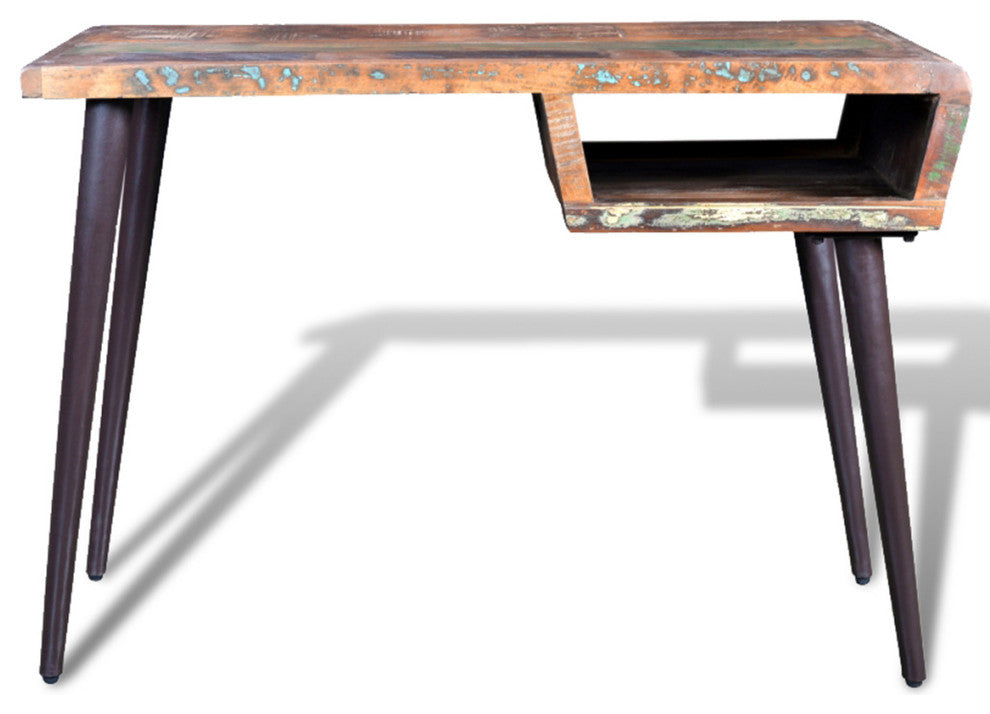 vidaXL Desk Computer Desk Writing Table with Iron Legs Solid Wood Reclaimed