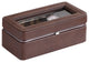 Benzara BM240947 Watch Case With 4 Slots/Removable Cushions, Brown