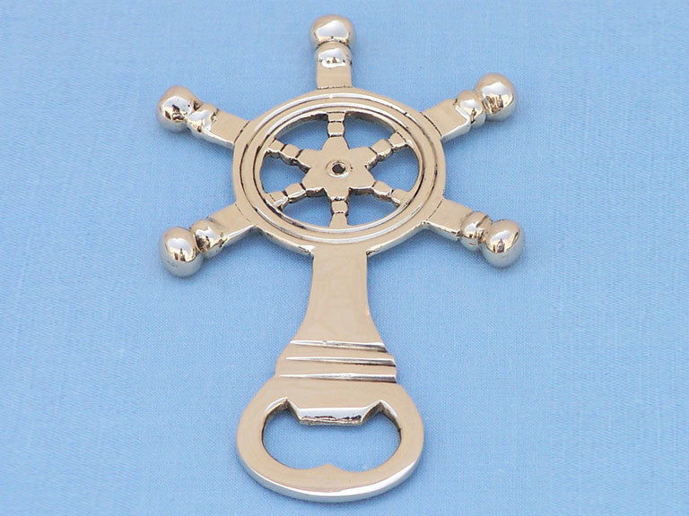 Ship Wheel Bottle Opener, Brass