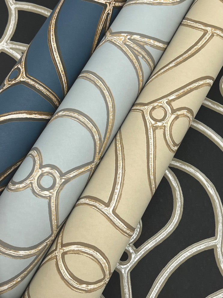 Navy Divine Trellis Wallpaper