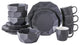 Stone Lain Jamie Porcelain 16 Piece Dinnerware Set, Grey