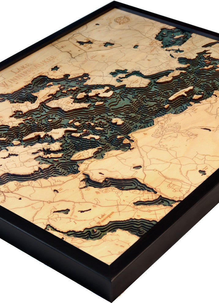 Lake Winnipesaukee, New Hampshire 3-D Nautical Wood Chart