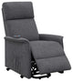 Coaster Herrera Fabric Power Lift Recliner with Wired Remote in Charcoal