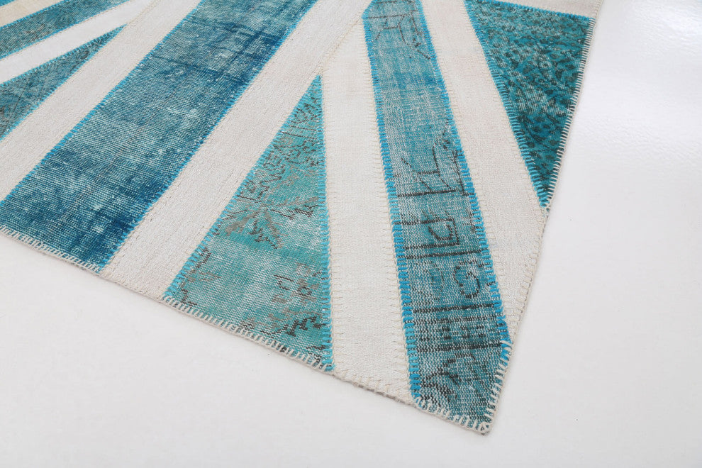 Rug N Carpet - Handwoven Turkish 6' 4'' x 9' 11'' Flag Patchwork Rug