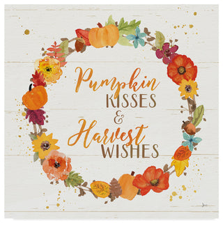 Jess Aiken 'Harvest Wishes Ii On Wood' Canvas Art
