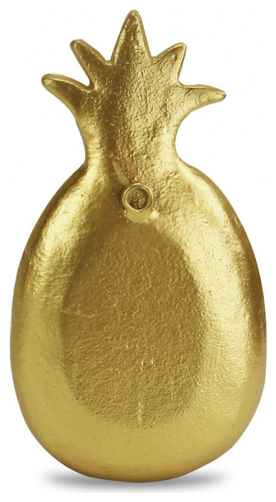 Golden Cast Iron Pineapple Centerpiece Shallow Bowl
