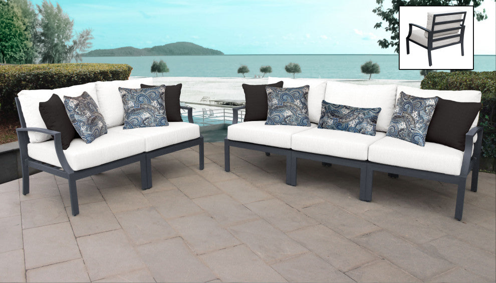 Lexington 5 Piece Outdoor Aluminum Patio Furniture Set 05a White