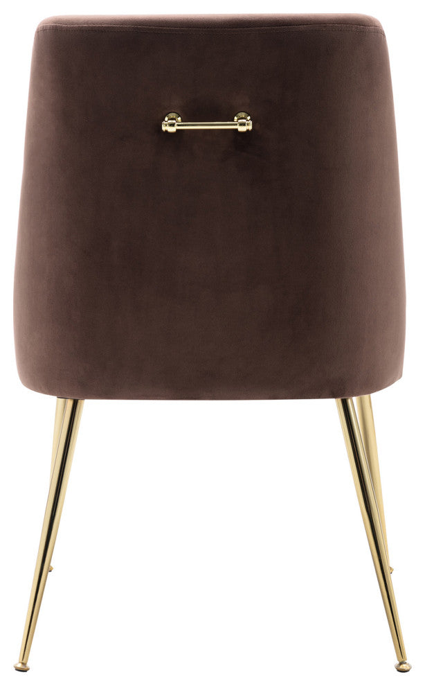 WestinTrends Upholstered Velvet Glam Accent Chair w/ Gold Metal Legs, Coffee