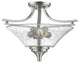 Millennium 1483-SN Three Light Semi-Flush Mount, Satin Nickel Finish
