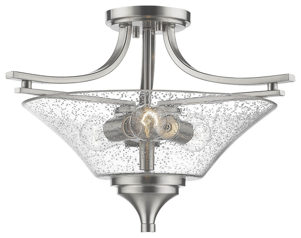 Millennium 1483-SN Three Light Semi-Flush Mount, Satin Nickel Finish