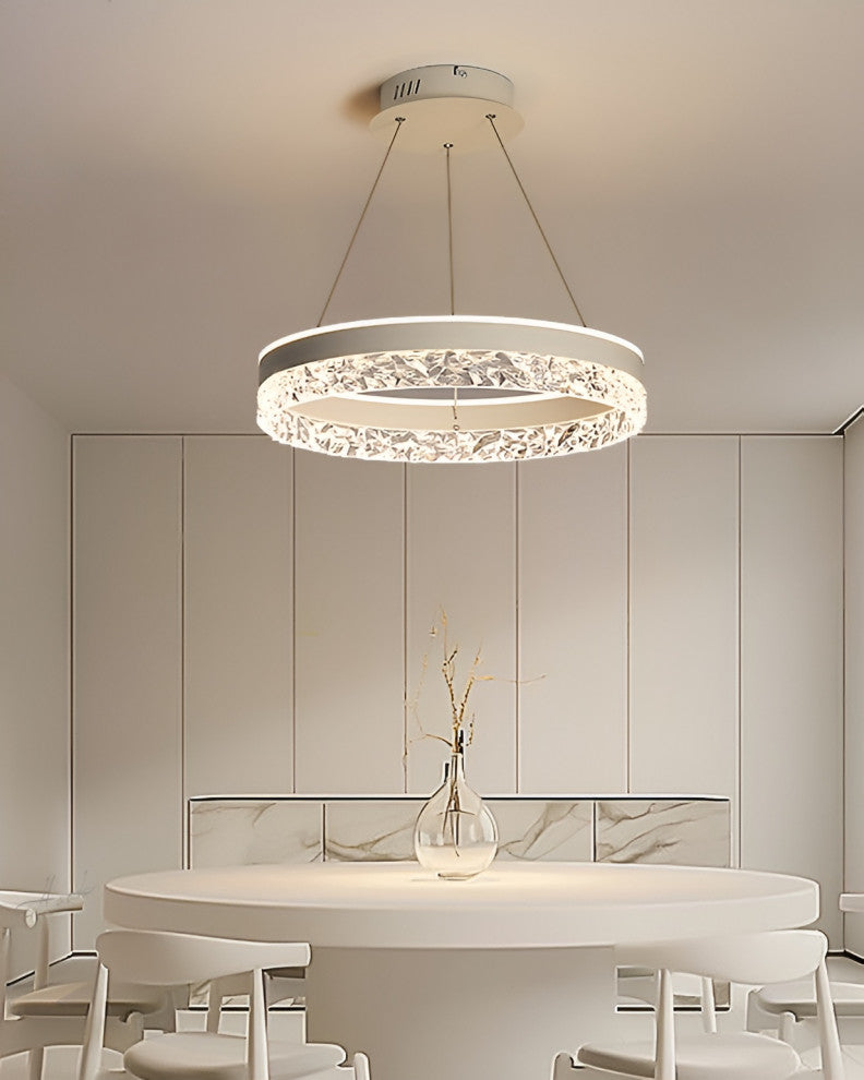 Chatel-Saint-Denis | Crystal Chandelier in the Shape of Ring, Gold, Cool Light