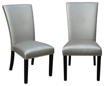 Camila Black Dining Chair, Set of 2, Silver