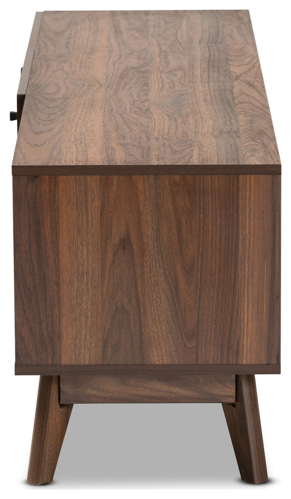 Hugo Mid-Century TV Stand, Walnut Brown