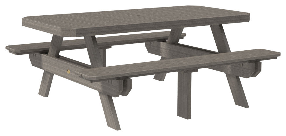 Poly 6' Rectangle Picnic Table, Coastal Gray