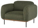 Benson Hunter Green Tweed Fabric Single Seat Sofa