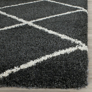 Safavieh Hudson Shag Sgh281G Shag Rug, Dark Gray/Ivory, 7'0"x7'0" Square