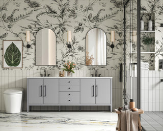Home Living 84" Double Bathroom Vanity, Grey