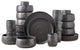 Stone by Mercer Project SHOSAI Stoneware 32 Piece Dinnerware Set, Black