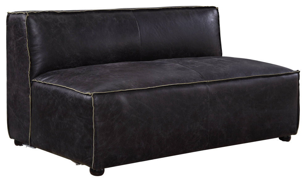 Birdie Modular Armless Loveseat, Antique Blue