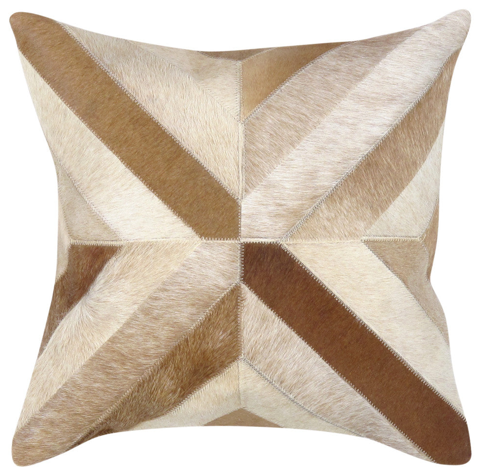 Safari Cowhide Light Brown/Ivory Decorative Pillow