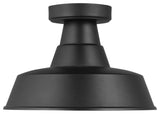 Barn Light 1-Light Outdoor Flush Mount, Black