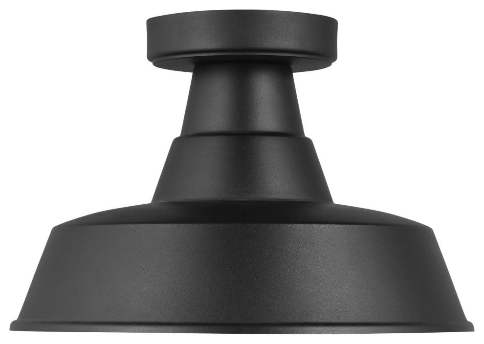 Barn Light 1-Light Outdoor Flush Mount, Black