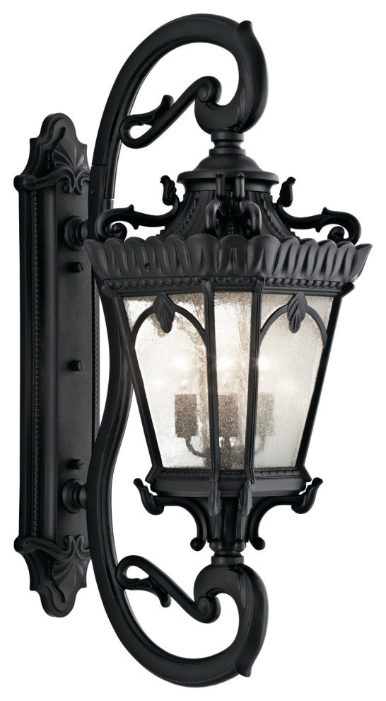 Kichler 9360BKT Four Light Outdoor Wall Mount, Textured Black Finish