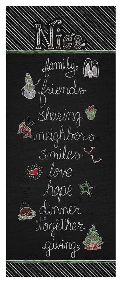 "Christmas Chalkboard Nice" Digital Paper Print by Elyse DeNeige, 26"x62"