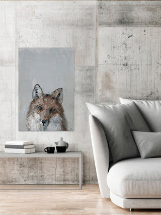 "Bonjour Fox" Painting Print on Wrapped Canvas, 20"x30"