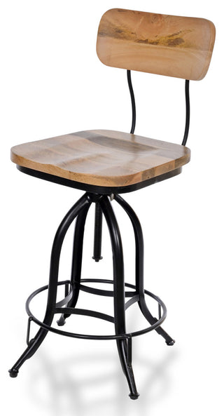 Mason Adjustable Stool, Natural/Black