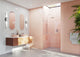 Umbra Frameless Wall Hinged Shower Door Towel Bar and Single Stationary Panel