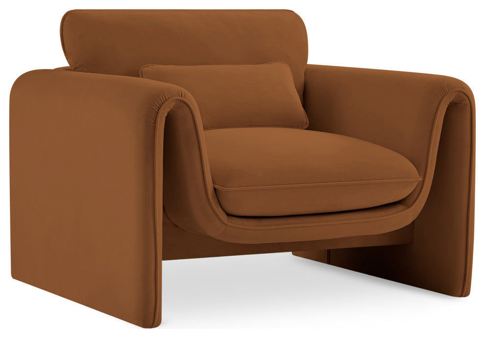 Sloan Saddle Velvet Fabric Chair