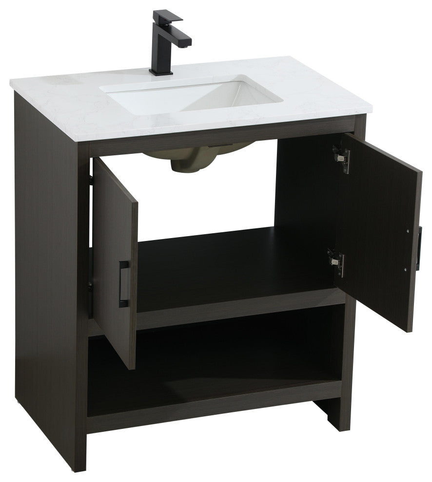 Home Living 30" Single Bathroom Vanity, Mocha Brown