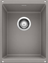 Blanco Precis 18.11"x13.78" 1 Basin Granite Kitchen Sink, Metallic Gray