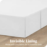 Bare Home Microfiber Bed Skirt , 15" Drop Length, White, Full