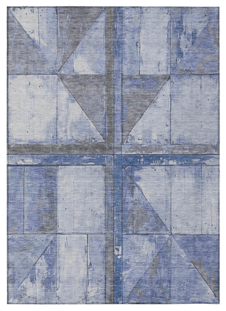 Machine Washable Indoor/Outdoor Chantille ACN1876 Denim 8' x 10' Rug