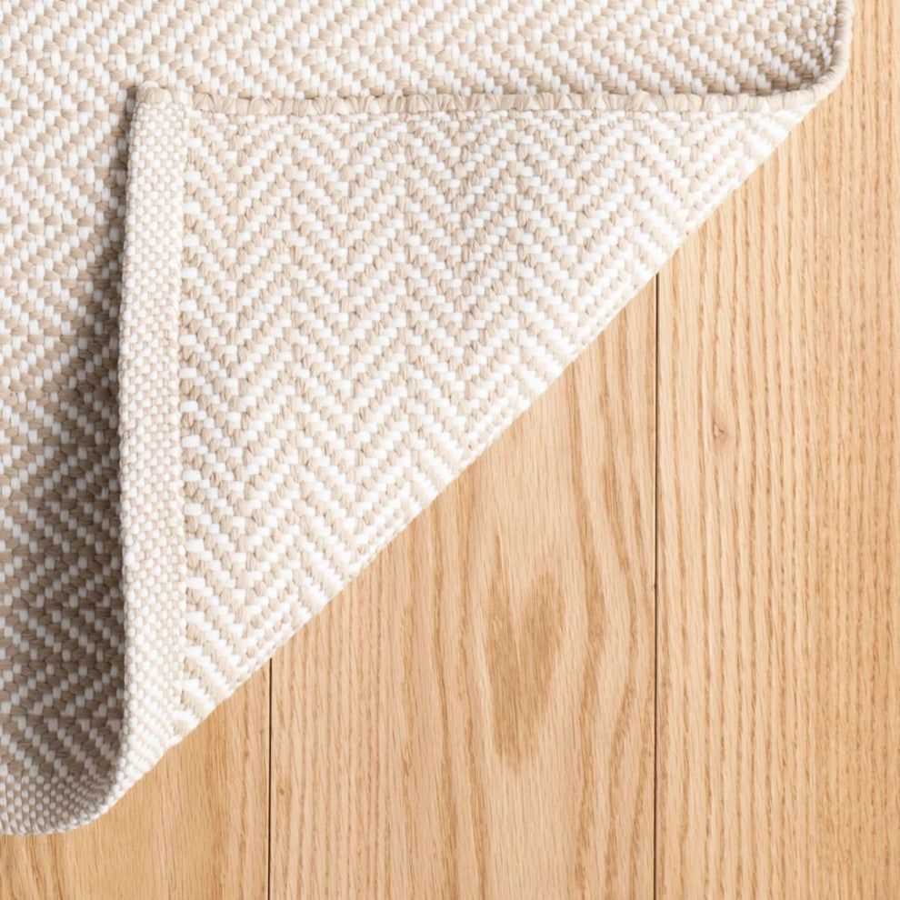 Dash & Albert Herringbone Linen/White Handwoven Indoor/Outdoor Rug, 3' x 5'