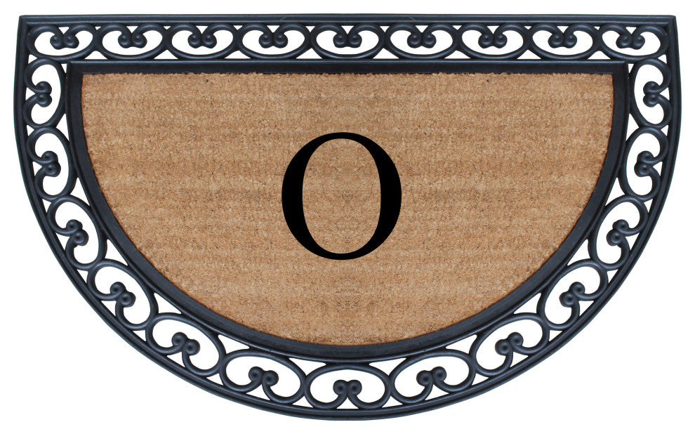 A1HC Half Round 30"x48" Double Door Monogrammed Doormat, O