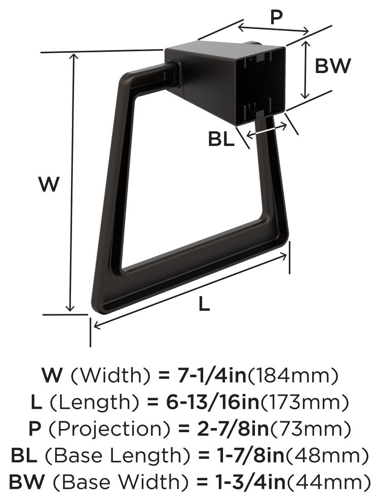 Amerock Blackrock Contemporary Towel Ring, Oil Rubbed Bronze