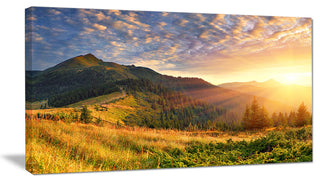 "Summer Sunrise Under Thick Clouds" Landscape Canvas Photo Print, 40"x20"
