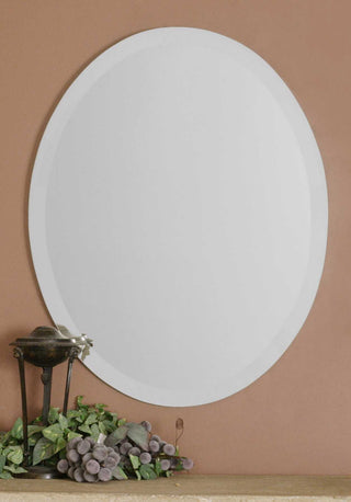 Uttermost 19580 B 22" W x 28" H Oval Frameless Bathroom Mirror - Mirrored