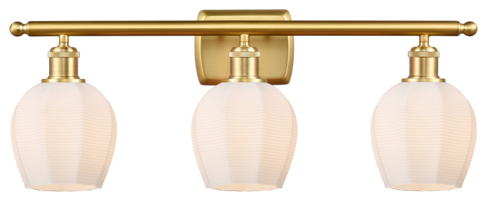 Innovations 516-3W-SG-G461-6-LED 3 Light Bath Vanity Light, Satin Gold