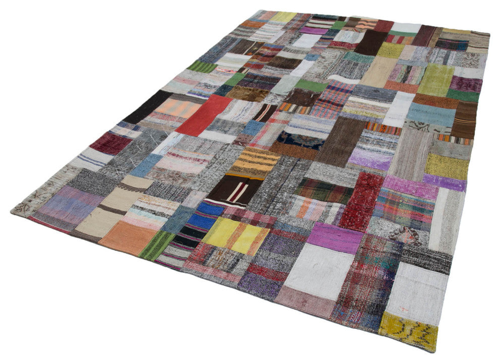 Rug N Carpet - Handmade Oriental 6' 7'' x 9' 10'' Rustic Patchwork Kilim Rug