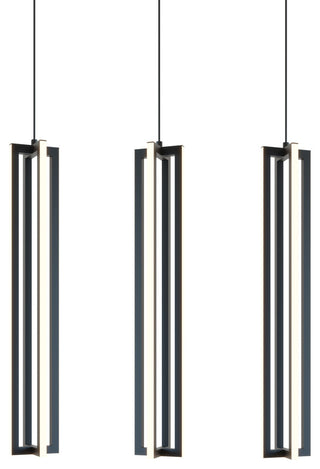 Cass 3 Light Small Linear Pendant, Black