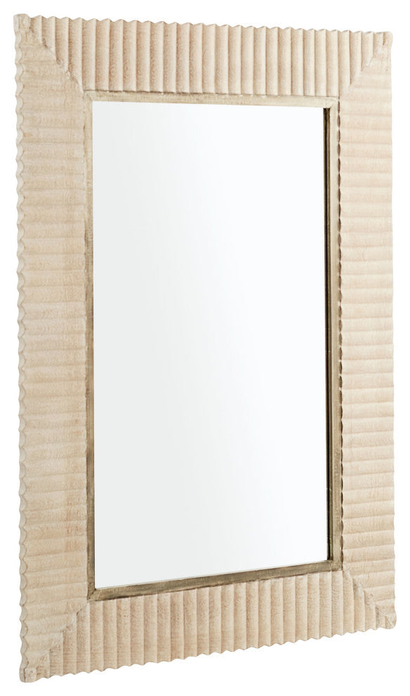 Estriada Rectangle Mirror, White