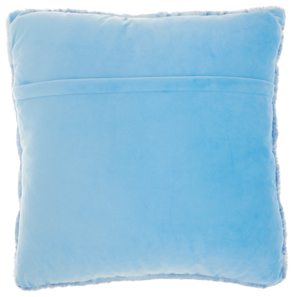 Nourison Home 20"x20" Faux Fur Ruched Rabbit Ocean Throw Pillows