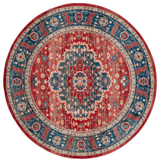 Safavieh Lauren Ralph Lauren Collection LRL1221 Rug, Red/Navy, 6'7" Round