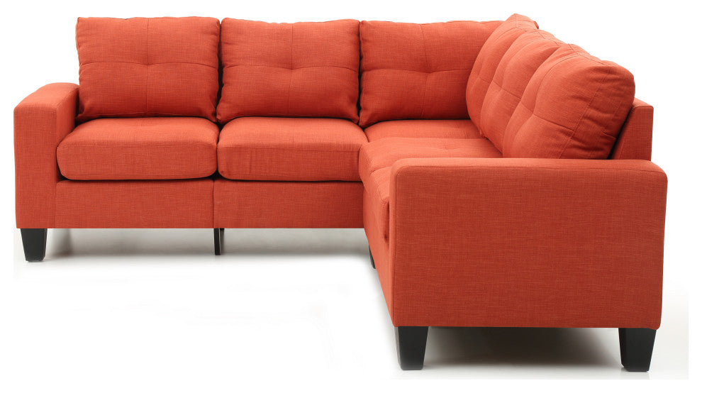 Kidd Sectional, Orange Twill Fabric
