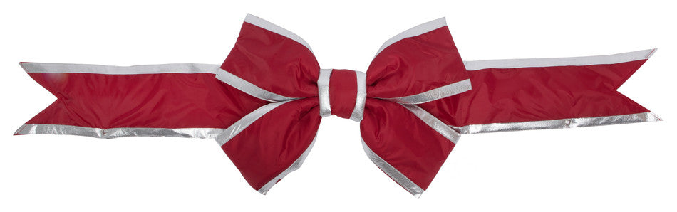 Vickerman L130548 48" Red-Silver Nylon Outdoor Christmas Bow